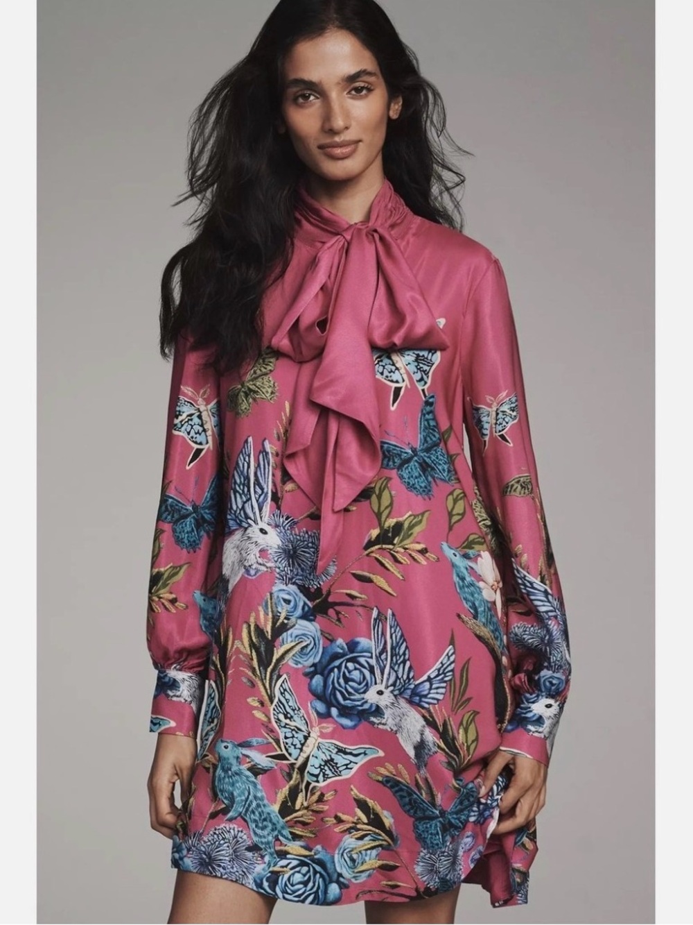 Brand New Caroline Tie-Neck Mini Dress by Maeve